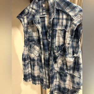 Free people sleeveless flannel
